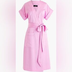 J. Crew Light Pink Wrap Blouse with Tie